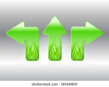 green grass arrows, Vector graphic