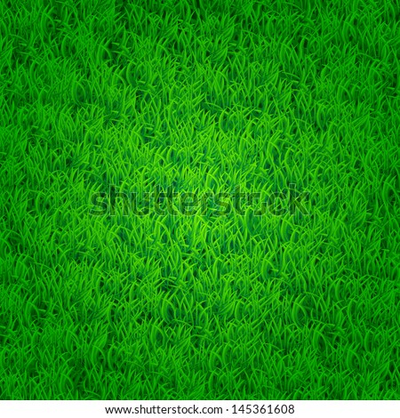 Green grass background with darkened edges. Not seamless pattern.