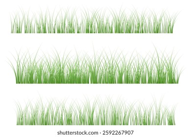 green grass background illustration set