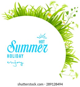 Green grass background with place for text