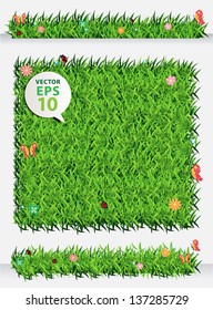 Green Grass Backgrounds, Ecological concept Vector Illustration template design