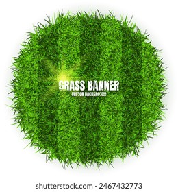 Green grass banners, background. Field, meadow texture, grassy landscape. Football playing pitch, soccer field. Sports ground, stadium. Ecology and environment protection. Vector illustration