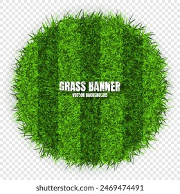 Green grass banners, background. Field, meadow texture, grassy landscape. Football playing pitch, soccer field. Sports ground, stadium. Ecology and environment protection. Vector illustration