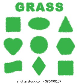 Green grass banners, vector illustration.