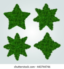 Green Grass Banners : Vector Illustration