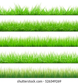 Green Grass Big Set, Vector Illustration art