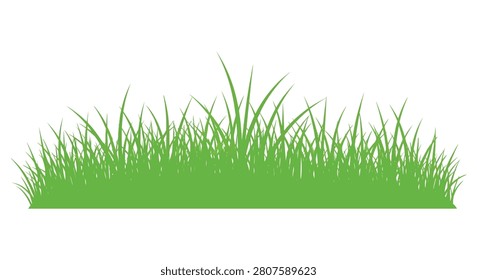 Green grass blades in a flat vector silhouette foliage herbage lawn