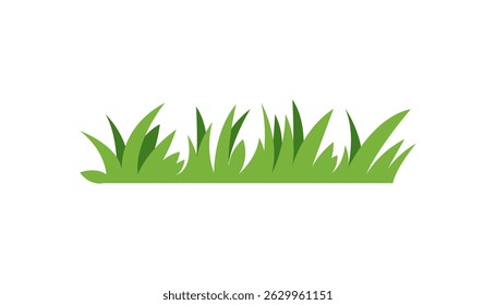 Green Grass Blades, Lush Meadow, Nature Illustration, Simple Design, Vector Graphic, Spring Season, 