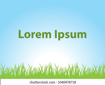green grass and blue sky, background