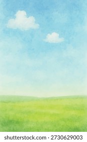grünes Gras, blauer Himmelshintergrund