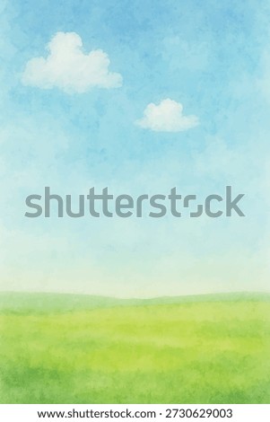green grass blue sky background