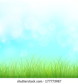 Green grass with bokeh for background, Vector 