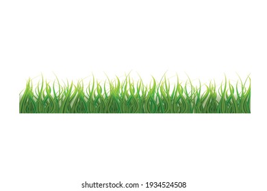 borde de hierba verde aislado en blanco