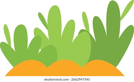 Borda de grama verde isolada no fundo branco. Ilustração vetorial com desenho animado.