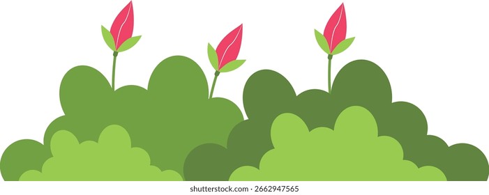Borda de grama verde isolada no fundo branco. Ilustração vetorial com desenho animado.