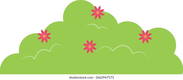 Green Grass Border Isolated on White Background. Vector Illustration with Cartoon Design.
