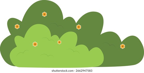 Frontera de hierba verde aislada sobre fondo blanco. Ilustración vectorial con diseño de dibujos animados.