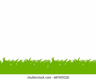 Green grass border isolated on white background. Vector
