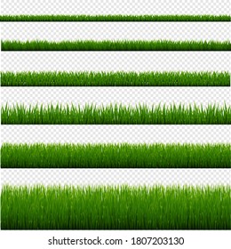 Grüne Grasgrenze einzeln auf transparentem Hintergrund, Vektorgrafik