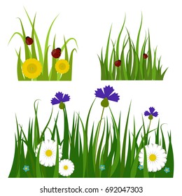 Green Grass Border Plant Lawn Nature Stock Vector Royalty Free 692047303