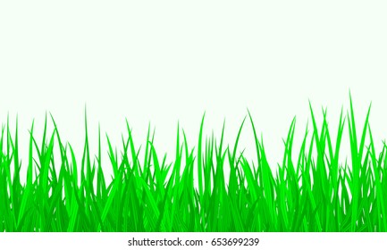 Green Grass Border Seamless background. Vector Illustration