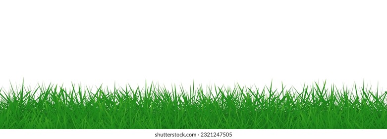 Green grass border seamless texture. Vector