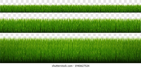 Grüne Grasgrenze mit transparentem Hintergrund mit Farbverlauf-Mesh, Vektorgrafik