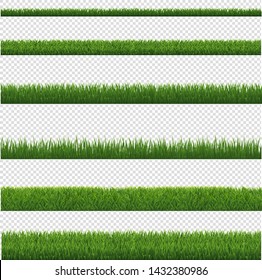 Green Grass Border And Transparent Background, Vector Illustration