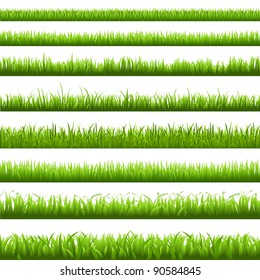 Green Grass Borderi, Vector Illustration