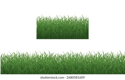 Grüne Grasränder einzeln auf weißem Hintergrund 
Mit Farbverlauf-Mesh, Vektorgrafik