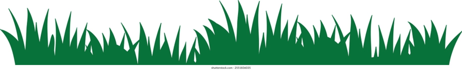 Green Grass Borders Set Isolated on White Background, Vector Illustration, flat style. green leaf. Grass illustration isolated on white background