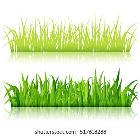 Green grass borders vector