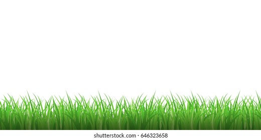 Green Grass Borders Vector Background Seamless Stock Vector (Royalty ...