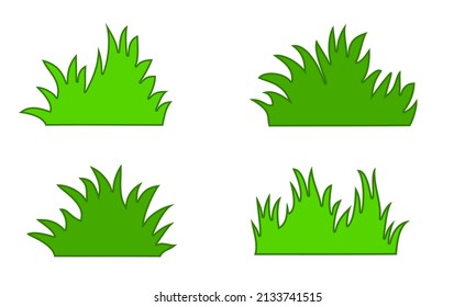 conjunto de arbustos de hierba verde, ilustración del vector bush