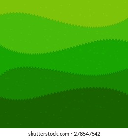 Green Grass Cartoon Kids Style Background Vector Illustration