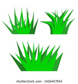 green grass cartoon vector isolated on white background