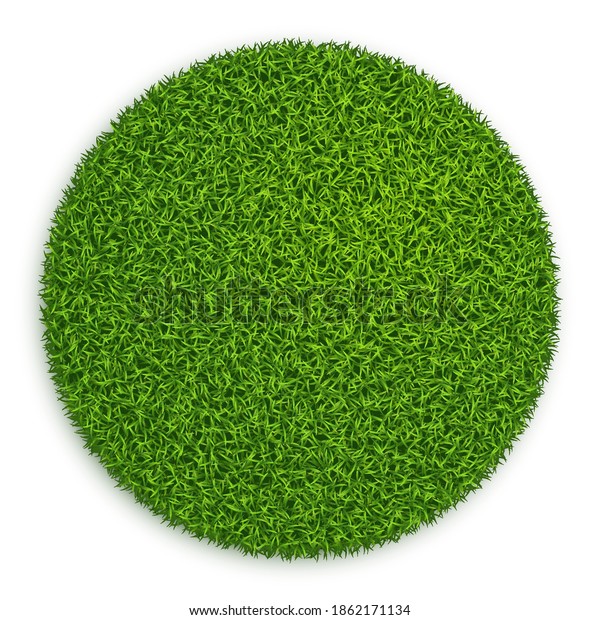 Green Grass Circle Field Isolated On เวกเตอร์สต็อก (ปลอดค่าลิขสิทธิ์