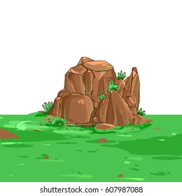 Green Grass Cliff Landscape Background Banner Stock Vector (Royalty ...