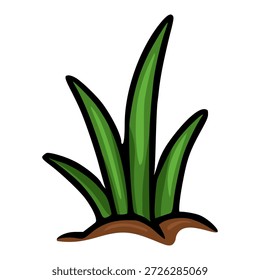 Ilustración vectorial verde de la aglomeración de la hierba, aislada en blanco