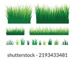 Green grass collection. landscape design element set. Vector illustration
