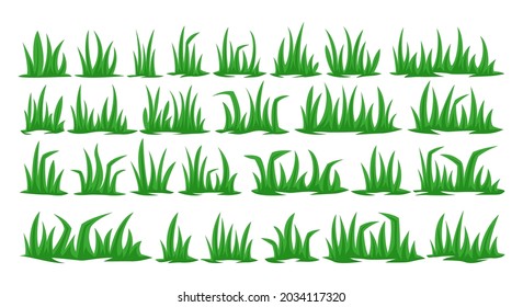Green grass collection. landscape design element set.