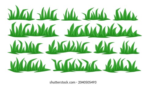 Green grass collection. landscape design element set.