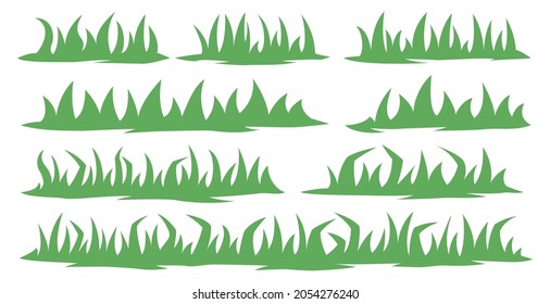 Green grass collection. landscape design element set.