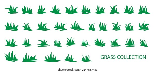 Green grass collection. landscape design element set.