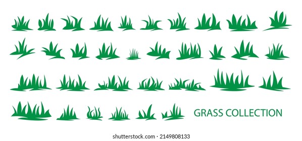 Green grass collection. landscape design element set.