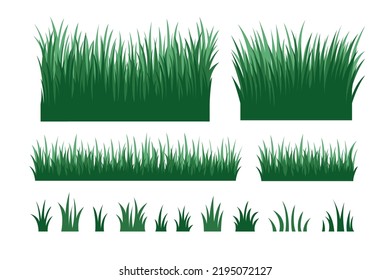 Green grass collection. landscape design element set. Vector illustration