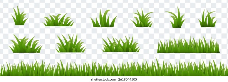 Green Grass CollectionI solated Transparent Background , Vector Illustration