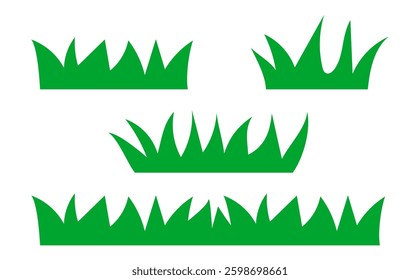 green grass, doodle grass hand drawn, grass silhouette for clip art