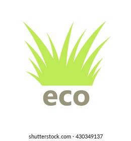 Green grass eco symbol. Vector illustration