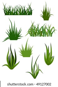 Green grass elements for design and decorate. Jpeg version is also available
